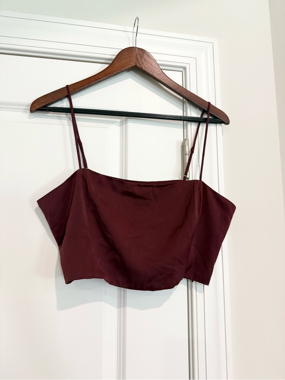 NWT Banana Republic Burgundy Satin Crop Cami